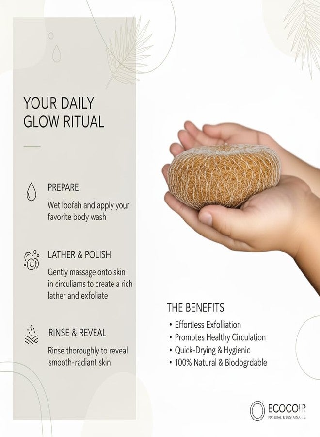Body Scrubber for Women & Men (Pack of 5) | Handmade Coconut Scrubber for Bathing | Refreshing Bath Experience & Deep Cleaning Loofah for Bathing for Men & Women - Image 3
