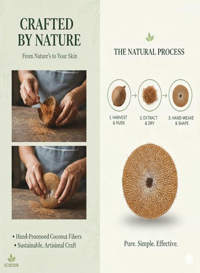 Body Scrubber for Women & Men (Pack of 5) | Handmade Coconut Scrubber for Bathing | Refreshing Bath Experience & Deep Cleaning Loofah for Bathing for Men & Women - Image 4