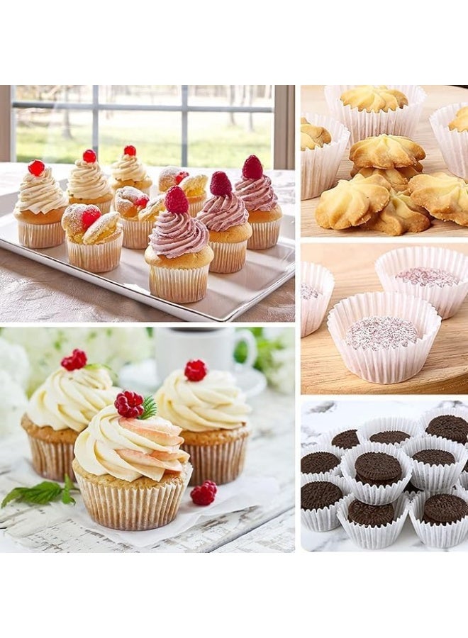Cupcake Liners Disposable Greaseproof Odorless Paper Baking Cups White Food Grade Non-Stick Wrappers 1000 Pieces (6x2.8cm - Medium) - Image 5