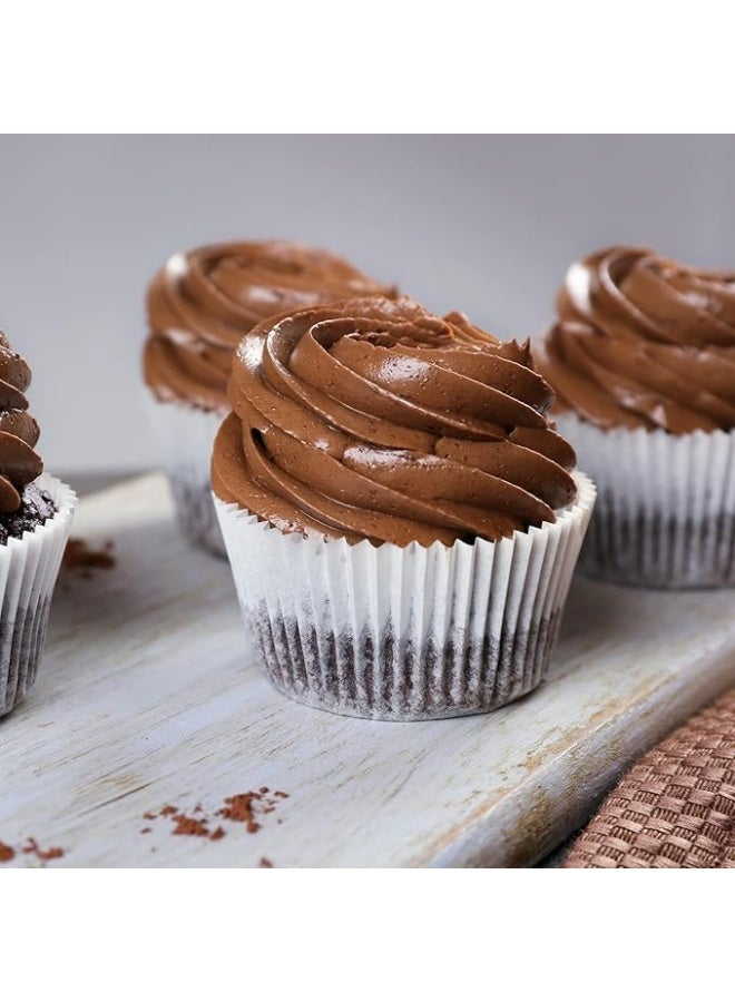 Cupcake Liners Disposable Greaseproof Odorless Paper Baking Cups White Food Grade Non-Stick Wrappers 1000 Pieces (6x2.8cm - Medium) - Image 2