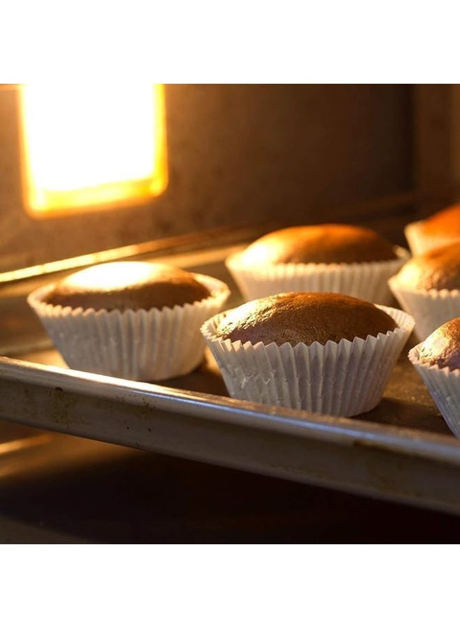 Cupcake Liners Disposable Greaseproof Odorless Paper Baking Cups White Food Grade Non-Stick Wrappers 1000 Pieces (6x2.8cm - Medium) - Image 4