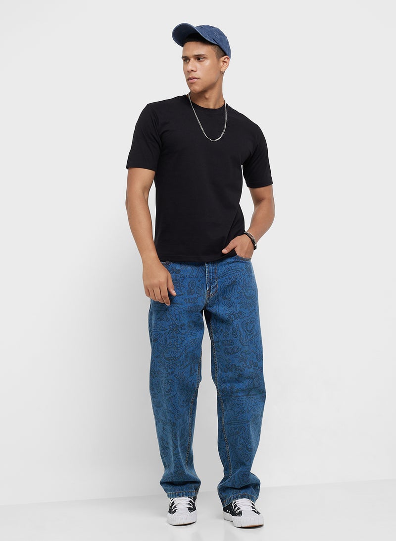 سفنتي فايف تيشيرت كبير بطبعة جرافيك - Image 4