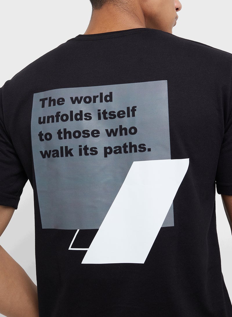 سفنتي فايف تيشيرت كبير بطبعة جرافيك - Image 3