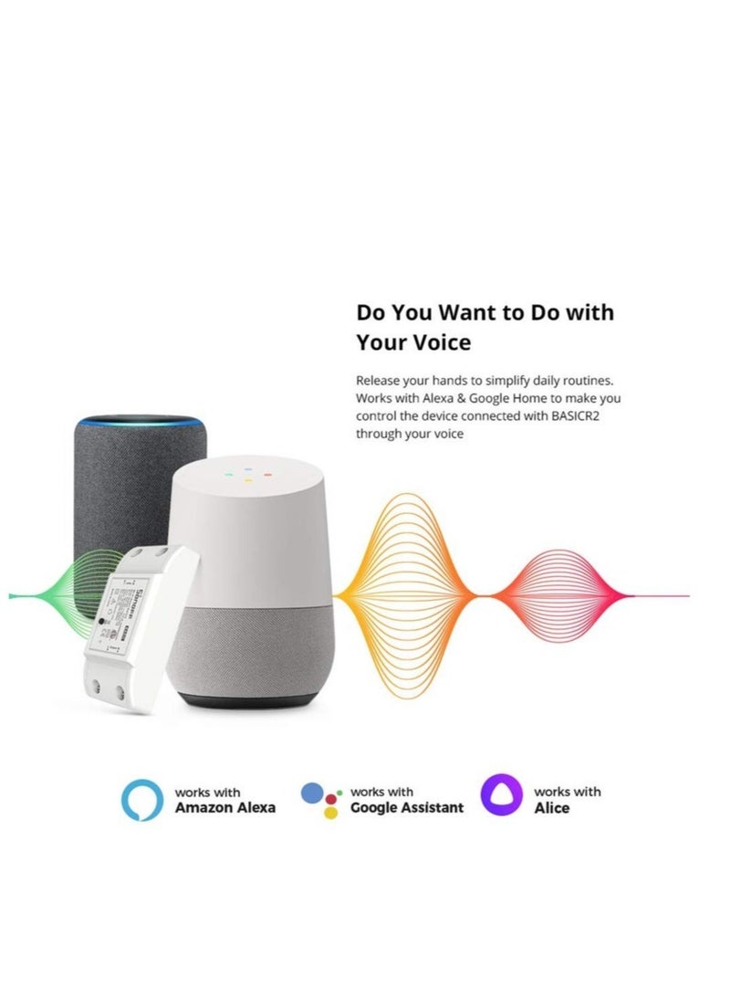 Captaintech Smart WiFi Wireless Relay Switch Module, Smart WiFi Wireless Light Switch, 10A Smart Wifi Remote Controlc Wireless  Switch, Compatible with Alexa, Google Home Assistant, NEST, IFTTT (2 Pcs) - Image 1