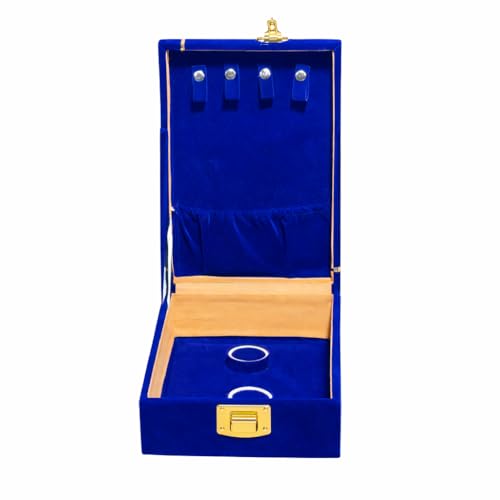 DigiRake Jewellery Box For Women with Lock - Jewellery Organisers Box | 12x8 Inch Jewellery Storage for Gold, Rings, Necklaces & Earrings (Blue) (Blue) - Image 5