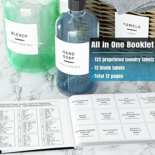 Neatsure 144 Minimalist Laundry Labels for Organizing, Preprinted Stickers Booklet for Jars, Containers and Storage Bins, Cleaning Labels for Laundry Room Organization… - Image 2
