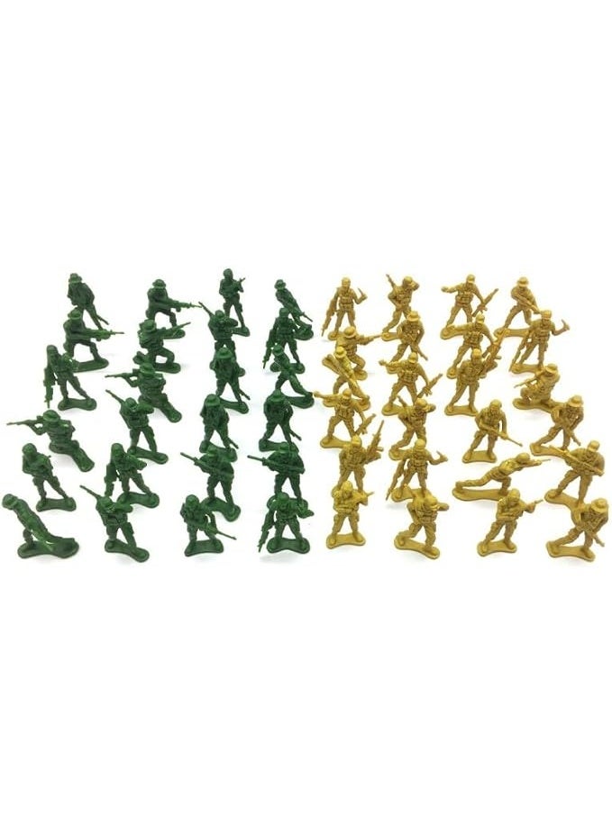 مجموعة جنود بلاستيكية مكونة من 75 قطعة (لونان) - لإعادة تمثيل ساحات المعارك الملحمية - Image 1
