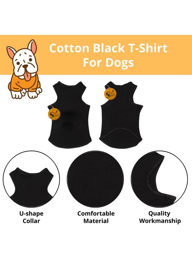 Sage Square Set Of 2 Dog T-Shirt With Lint Roller (Combo),Comfort Cotton Dog T-Shirt, Sleeveless Vest For Dog Clothes, (Black + Red) (Small - 14Inch) - Image 3