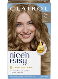 CLAIROL Nice'N Easy Permanent Hair Dye, 7C Dark Cool Blonde Hair Color, Pack Of 1  - Image 1