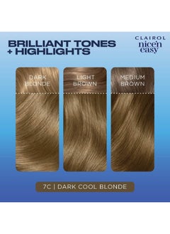CLAIROL Nice'N Easy Permanent Hair Dye, 7C Dark Cool Blonde Hair Color, Pack Of 1  - Image 5