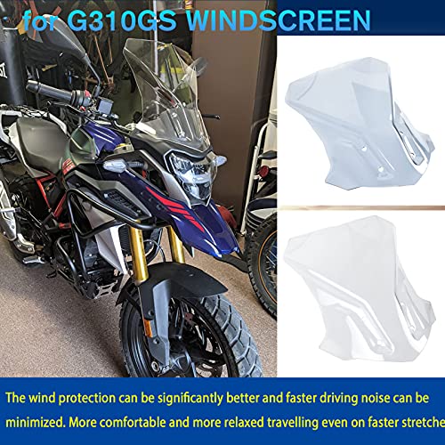 Midimttop Motorcycle WindScreen Windshield Windproof Protector Flyscreen Pare-brise Shield Screen compatible with G310GS G 310GS G 310 GS Accessories 2017 2018 2019 2020 2021 2022 2023 2024(Clear) - Image 3