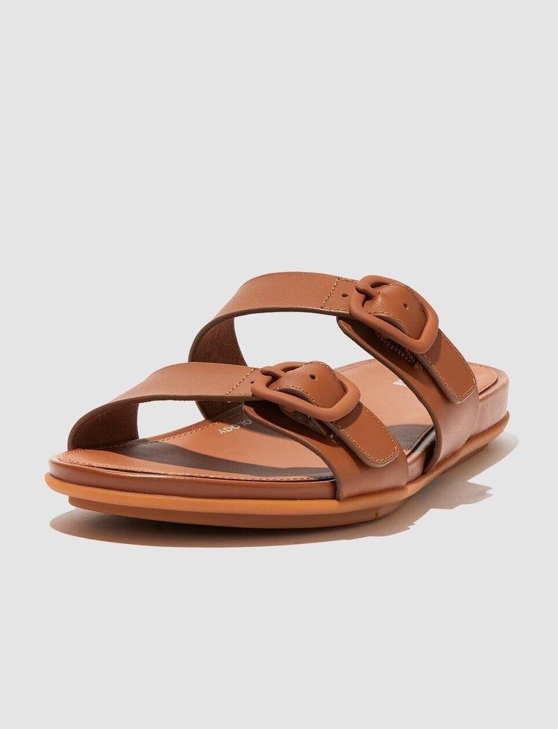 FitFlop Gracie Fv1 Double Buckle Tan Women's Slippers - Image 5