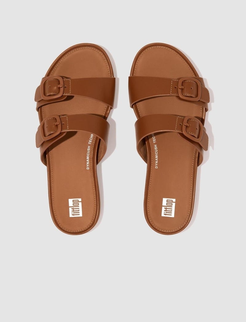 FitFlop Gracie Fv1 Double Buckle Tan Women's Slippers - Image 2