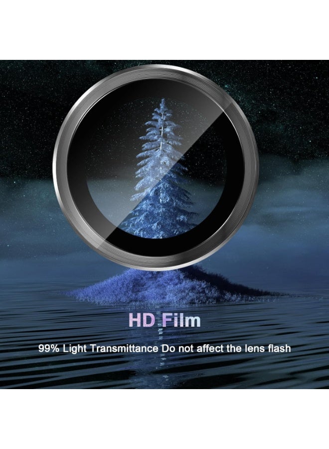 Camera Lens Protector For Honor 400 Pro , Scratch-Resistant HD Clarity Ultra-Thin 9H Tempered Glass with Aluminum Edging, Individual Metal Lens Cover (Black) - Image 5