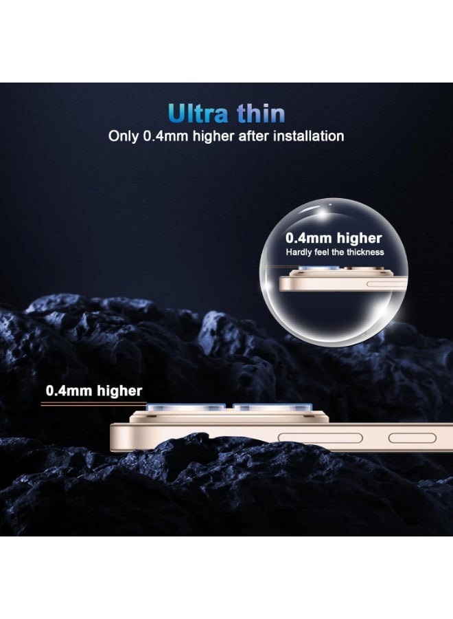 Camera Lens Protector For Honor 400 Pro , Scratch-Resistant HD Clarity Ultra-Thin 9H Tempered Glass with Aluminum Edging, Individual Metal Lens Cover (Black) - Image 4