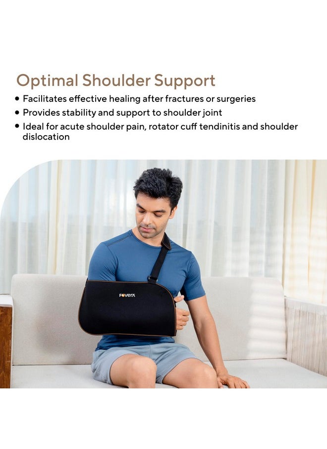 FOverA - FOVERA Arm Pouch Sling (Baggy), Shoulder Support for Fracture, Immobilization, Prevents Shoulder Dislocation, Skin Friendly & Breathable Material (Size - L) - Image 1