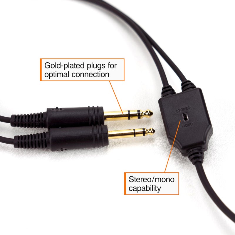 ASA AirClassics HS-1A Pilot Headset Durability - 23 dB Noise Reduction - Noise-Canceling Mic - Stereo/Mono - Gold-Plated Plugs Essential Aviation Headset - General Aviation Headsets for Pilots - Image 5
