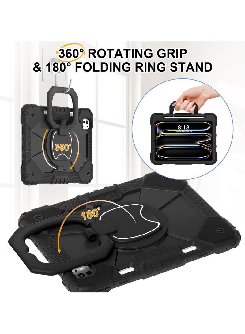 GUDOO غطاء لجهاز iPad Pro 11 إنش 2024 مع حامل للقلم، حافظة قوية ومقاومة للصدمات للحماية مناسبة للأجهزة اللوحية. - Image 2