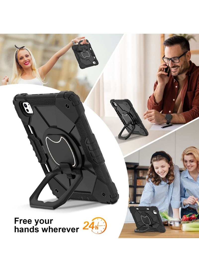 GUDOO غطاء لجهاز iPad Pro 11 إنش 2024 مع حامل للقلم، حافظة قوية ومقاومة للصدمات للحماية مناسبة للأجهزة اللوحية. - Image 3