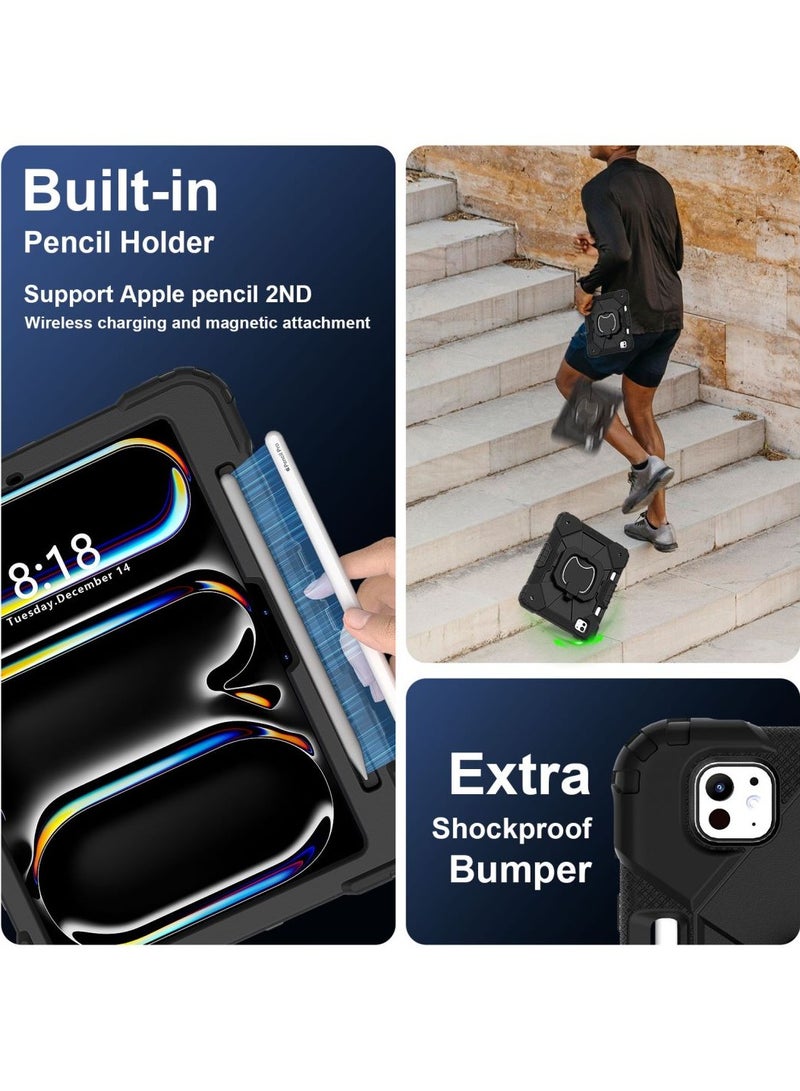 GUDOO غطاء لجهاز iPad Pro 11 إنش 2024 مع حامل للقلم، حافظة قوية ومقاومة للصدمات للحماية مناسبة للأجهزة اللوحية. - Image 5