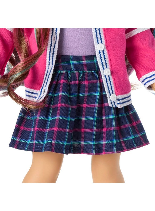 American Girl طقم ملابس مدرسية من Truly Me مقاس 18 بوصة مع قميص كارديجان وزوج من الأحذية الرياضية للأعمار من 6 سنوات فما فوق - Image 3