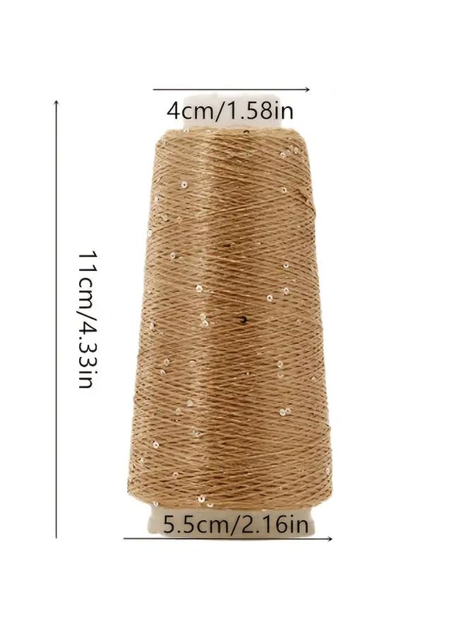S14 Golden Sequin Cashmere Blend Hand Knitting Yarn 2000 Yards - Image 3