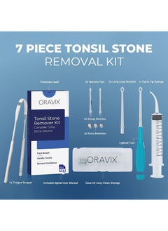 ORAVIX Tonsil Stone Removal Kit - Tonsil Stone Remover - Tonsillolith Remover Tool - Tonsil Cleaner - Fight Bad Breath - Tonsil Stone Removal Tool - Oral Irrigator - Tongue Scraper - 7 Pieces  - Image 2