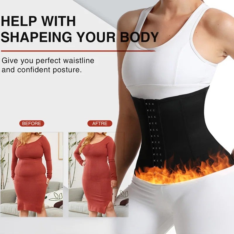 Bluejw Sauna Waist Trimmer for Women - Workout Sweat Band, Abdominal Trainer, Weight Loss Body Shaper, Tummy Control Slimming Belt - Image 5