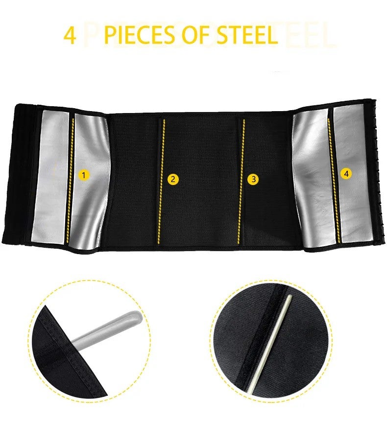 Bluejw Sauna Waist Trimmer for Women - Workout Sweat Band, Abdominal Trainer, Weight Loss Body Shaper, Tummy Control Slimming Belt - Image 4