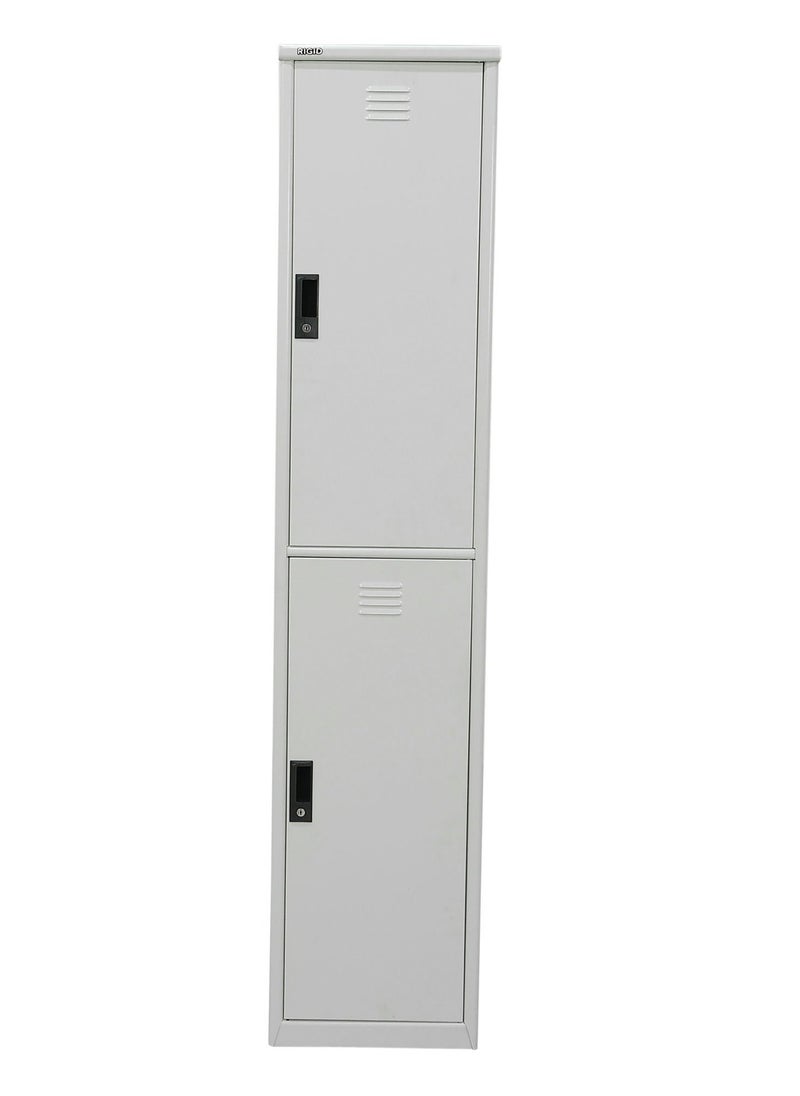 RIGID - Steel locker Two Doors Heavy Duty Curved Shape 0.7mm Thickness Grey - Image 1