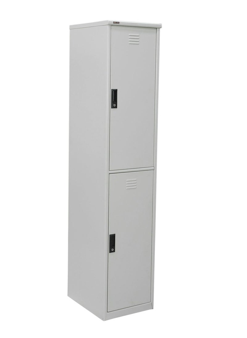 RIGID - Steel locker Two Doors Heavy Duty Curved Shape 0.7mm Thickness Grey - Image 1
