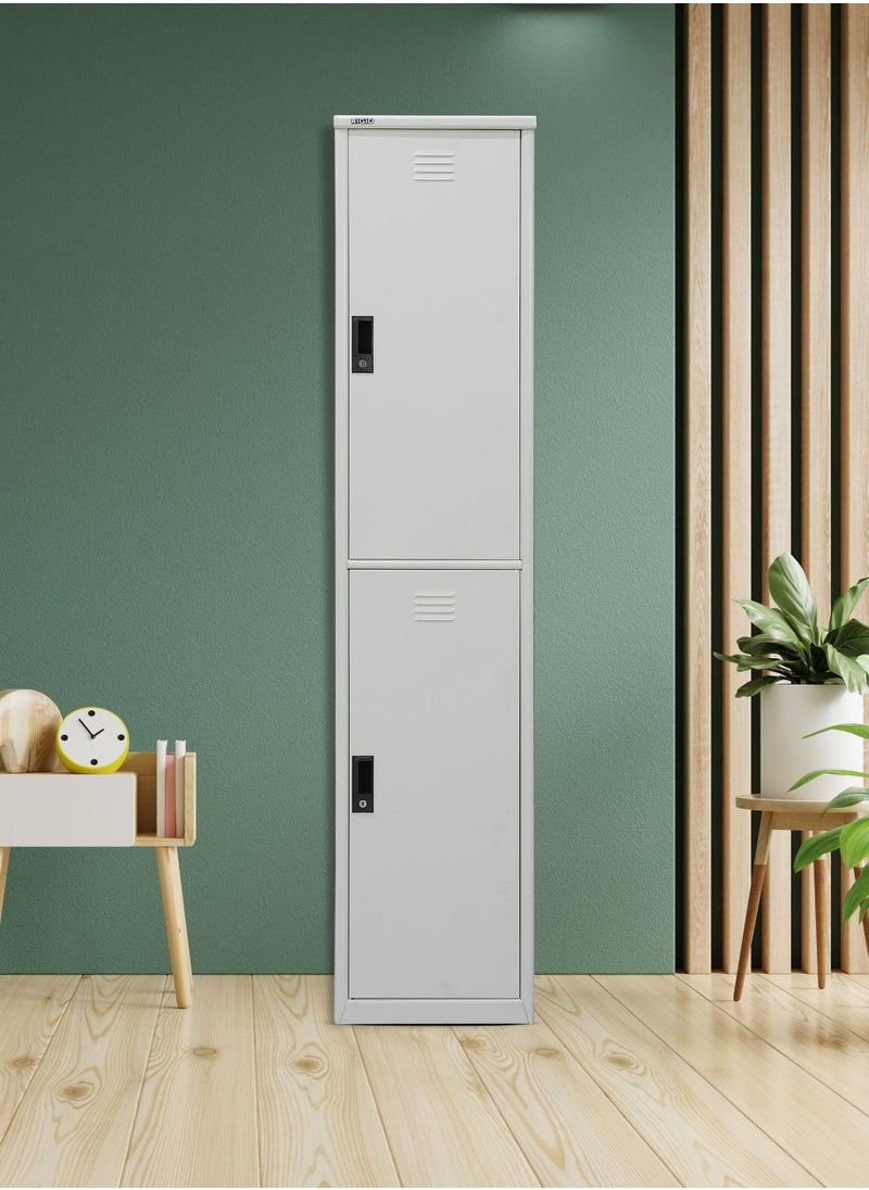 RIGID - Steel locker Two Doors Heavy Duty Curved Shape 0.7mm Thickness Grey - Image 1