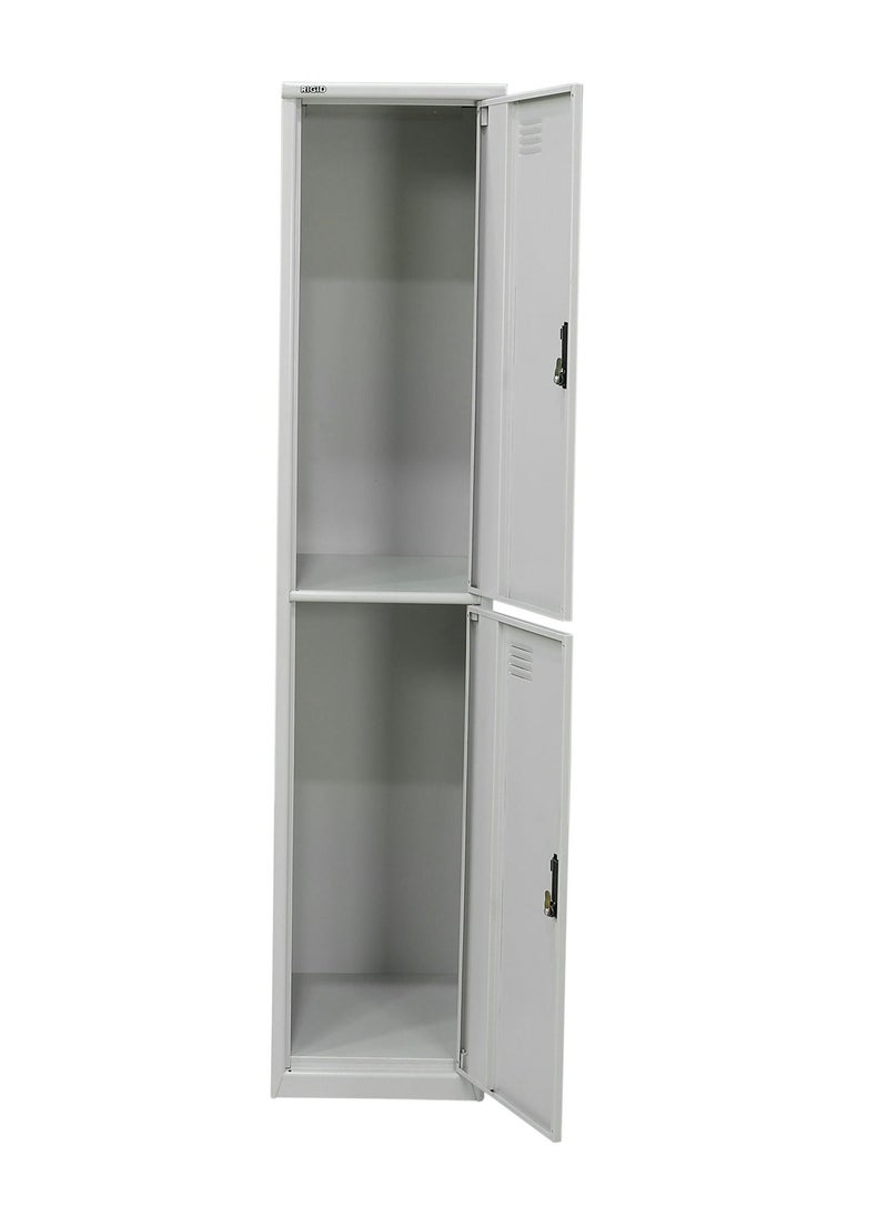 RIGID - Steel locker Two Doors Heavy Duty Curved Shape 0.7mm Thickness Grey - Image 1