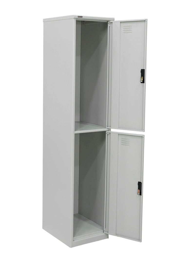 RIGID - Steel locker Two Doors Heavy Duty Curved Shape 0.7mm Thickness Grey - Image 1