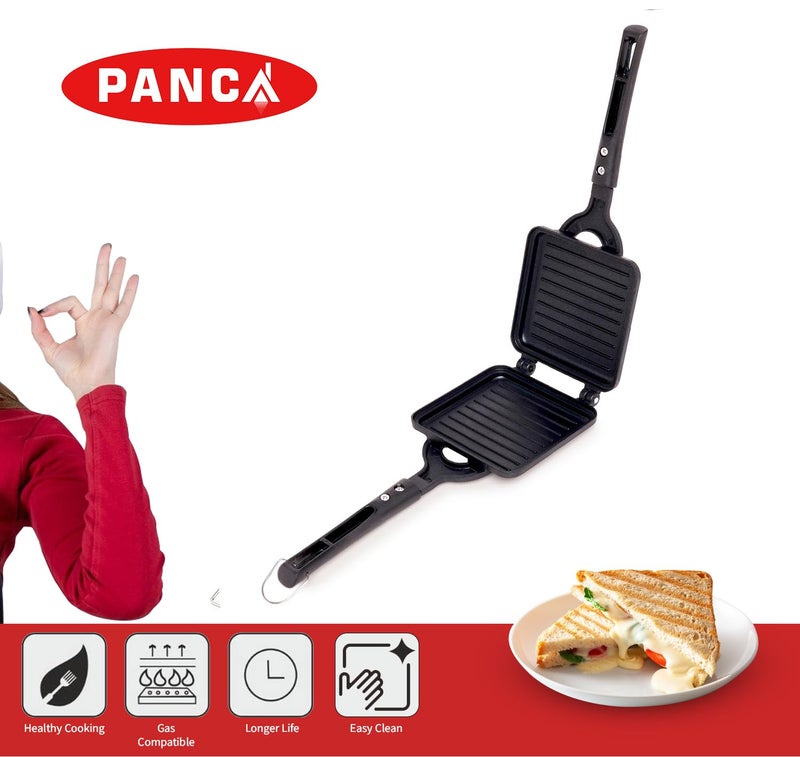 PANCA Non-Stick Jumbo Grill Gas Toaster Premium Big Bread Sandwich Maker Griller with Bakelite Handles (Magnum Toaster) - Image 2