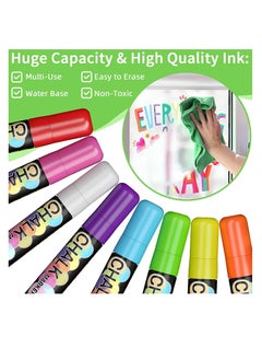 SYOSI Jumbo Chalk Window Markers for Cars Glass Washable - 8 Colors Liquid Chalk Markers Pen With 15mm Wide Tips, Chalkboard Markers, Window Paint Markers For Car Decoration, Auto Glass, Poster, Business  - Image 3