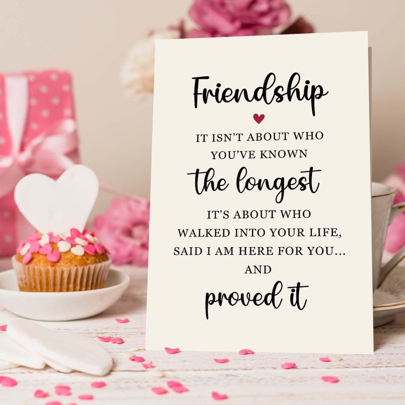Goroar Sweet Friendship Card for Her, Friendship Poem Card for Bestie, Perfect for Best Friend on Friendiversary Anniversary Birthday Leaving School - Image 3