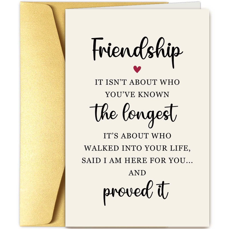 Goroar Sweet Friendship Card for Her, Friendship Poem Card for Bestie, Perfect for Best Friend on Friendiversary Anniversary Birthday Leaving School - Image 1
