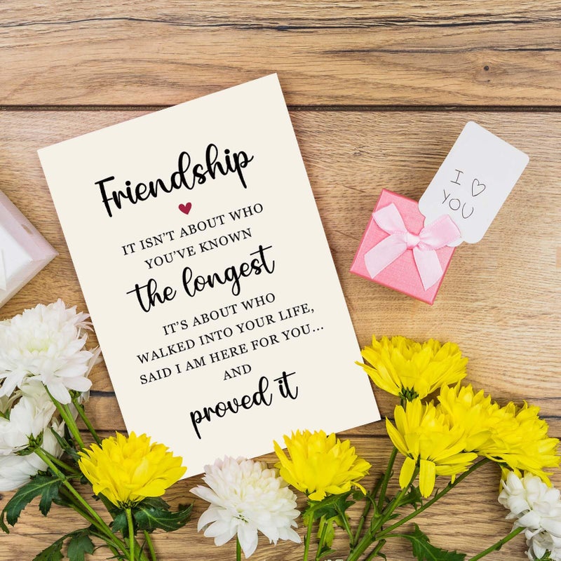 Goroar Sweet Friendship Card for Her, Friendship Poem Card for Bestie, Perfect for Best Friend on Friendiversary Anniversary Birthday Leaving School - Image 4