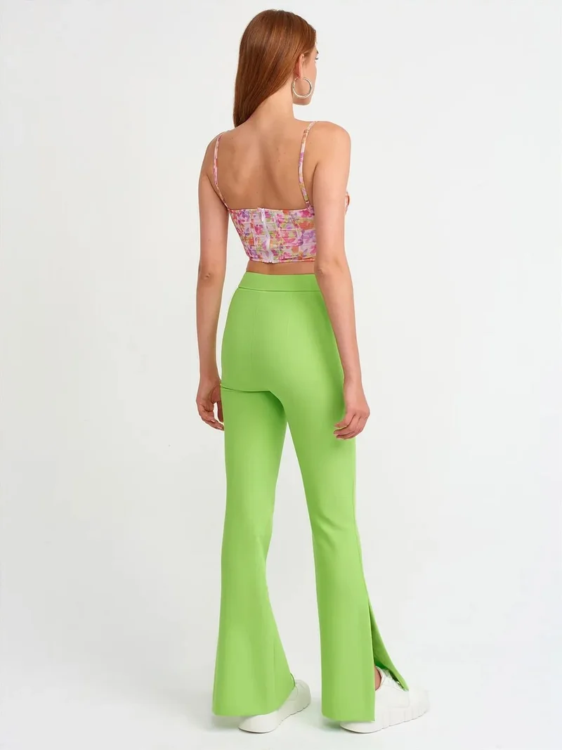 ديلفين Dilvin High-waist Flare-leg Trousers With Slit