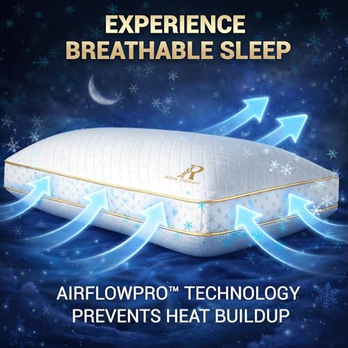 Royal Therapy Queen Memory Foam Pillow, Adjustable Shredded Odor-Free Pillow for Neck & Shoulder Pain Relief, Support for Back, Stomach, Side Sleepers, AirFlowPRO - Image 2