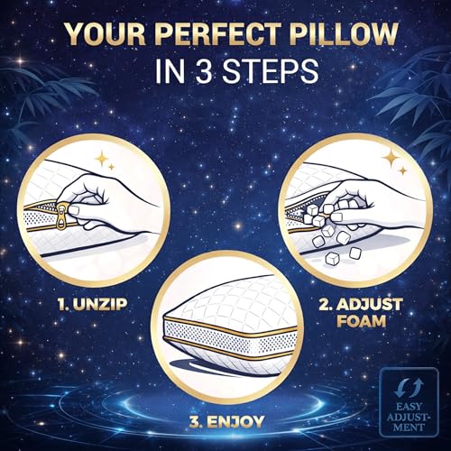 Royal Therapy Queen Memory Foam Pillow, Adjustable Shredded Odor-Free Pillow for Neck & Shoulder Pain Relief, Support for Back, Stomach, Side Sleepers, AirFlowPRO - Image 4