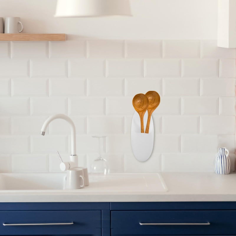 Wall Mounted Toothbrush Holder With Toothpaste Shelf White 2 Pack Bathroom Storage Organizer Space Saving Design - Image 3