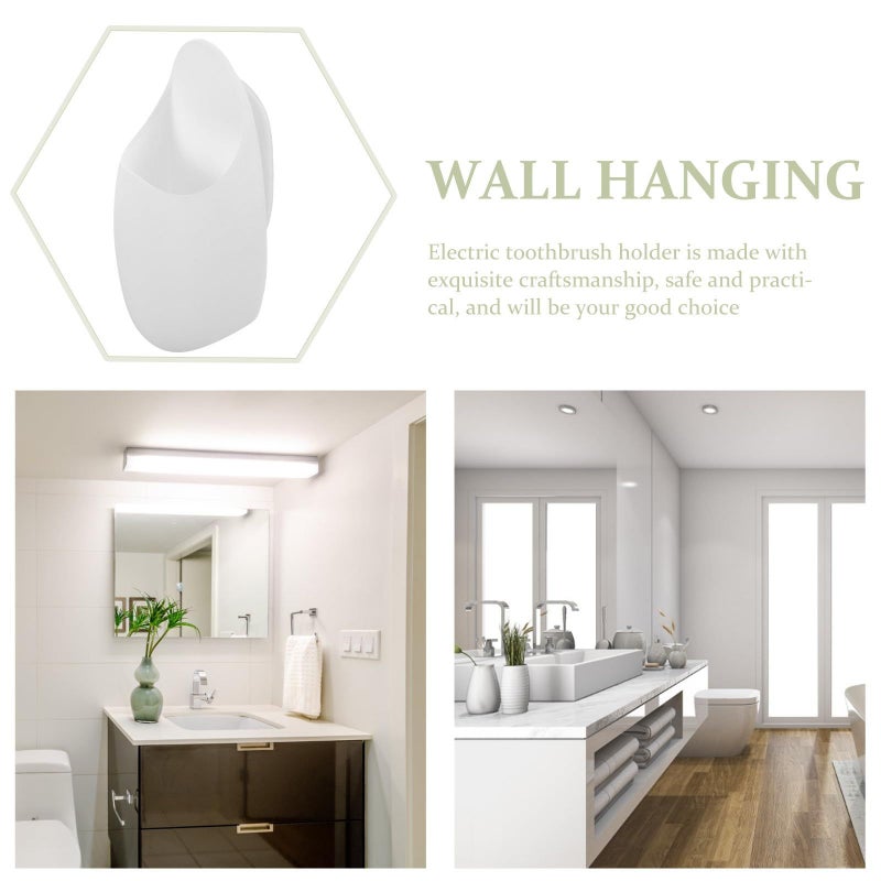 Wall Mounted Toothbrush Holder With Toothpaste Shelf White 2 Pack Bathroom Storage Organizer Space Saving Design - Image 5