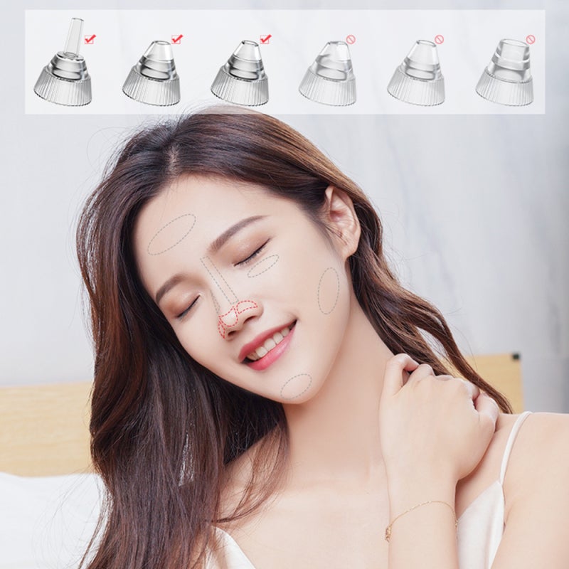 Green Blackhead Remover 500mAh Rechargeable Cell - App-linked Visible Design Pore Treatment 6 Suction Heads 3 Modes for Facial Skincare Deep Cleaning - Image 5
