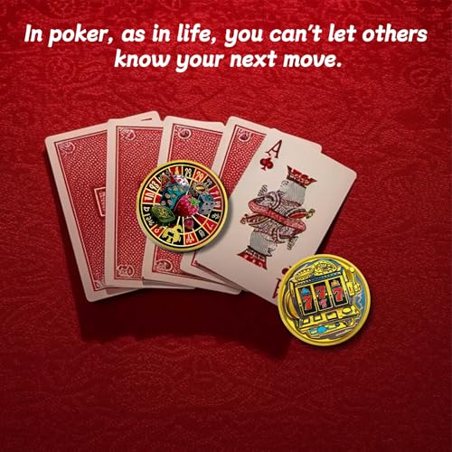 IELCJJ Unique Roulette Poker Card Guard Coin - 777 Slots Lucky Angel Numbers Protector Token - Good Luck Charms Double Sided Game Chip - Casino Las Vegas Accessories Souvenirs and Gifts for Men Women - Image 5