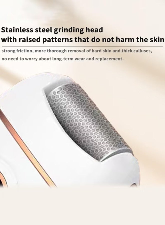 Automatic Callus  Foot File, Rechargeable Pedicure Tools for Feet, Electric Foot Callus Remover with 2 Roller Heads, Waterproof Foot File Perfect for Dead Hard Cracked Dry Skin,White - Image 4