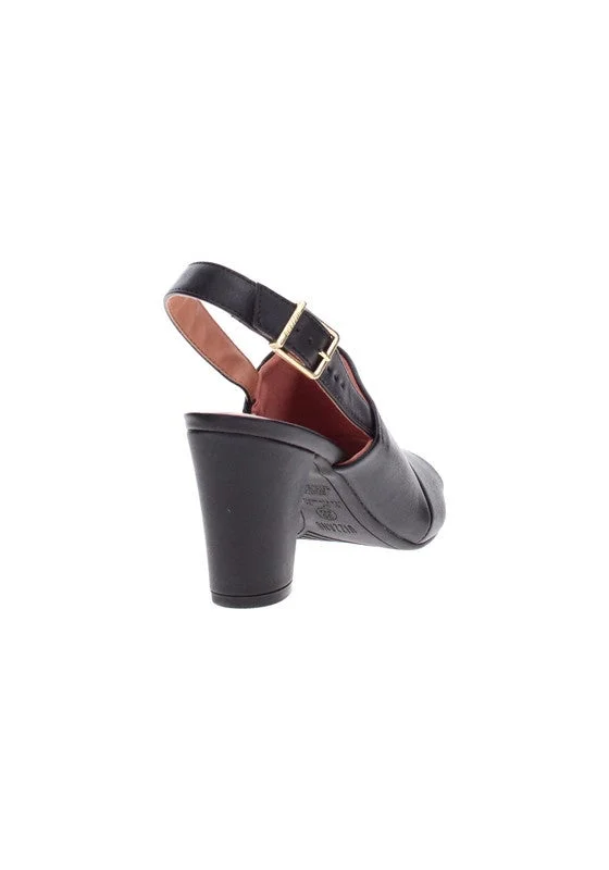 VIZZANO Black Mid Heels Sandals for Women – Sling Back Heel Sandals for Girls with Ankle Strap for Women | Best Price UAE