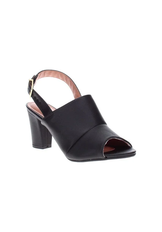 VIZZANO Black Mid Heels Sandals for Women – Sling Back Heel Sandals for Girls with Ankle Strap for Women | Best Price UAE