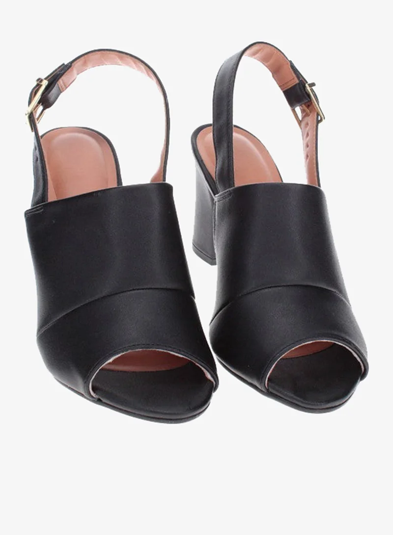 VIZZANO Black Mid Heels Sandals for Women – Sling Back Heel Sandals for Girls with Ankle Strap for Women | Best Price UAE